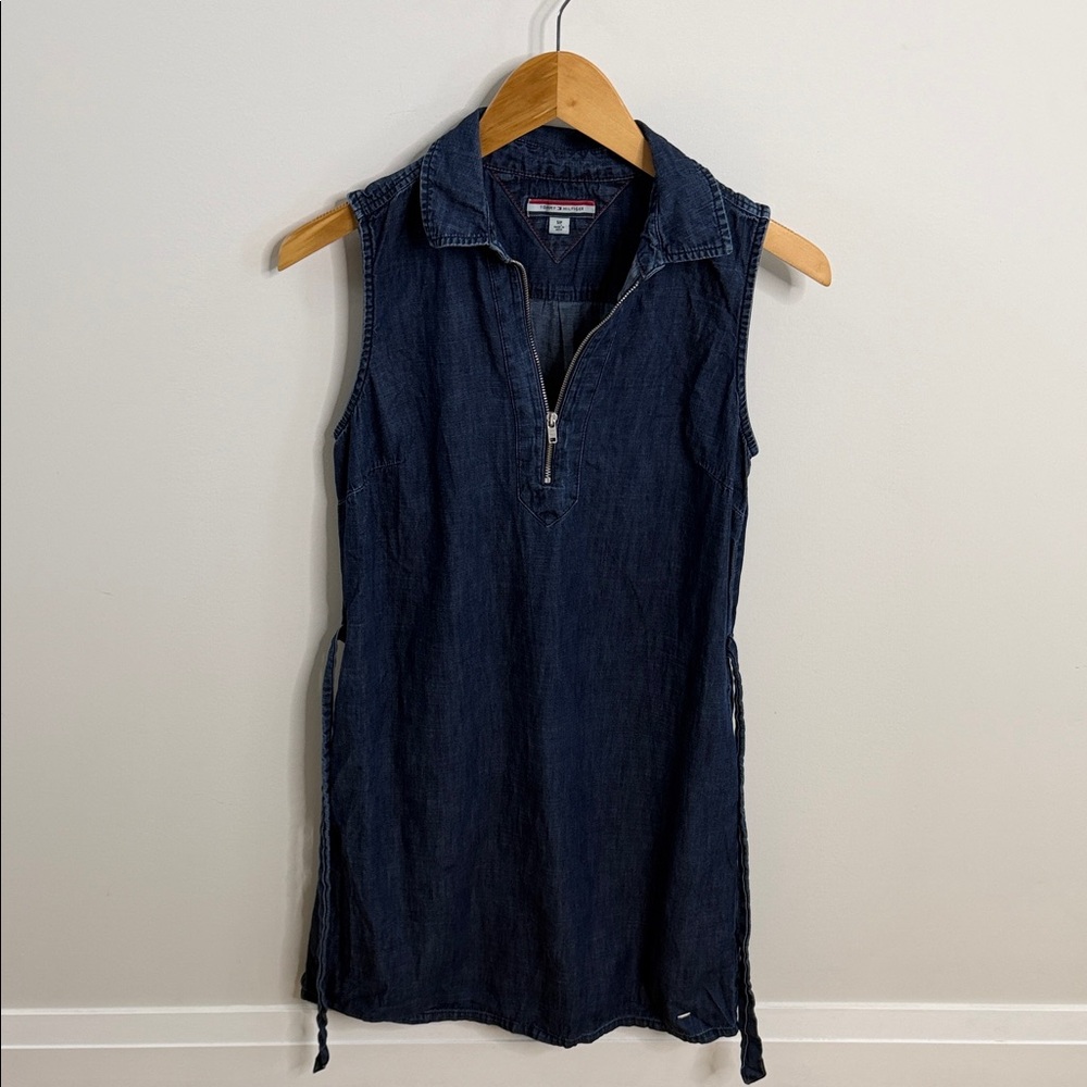 Tommy Hilfiger Navy Sleeveless Denim Mini Dress medium - Picture 1 of 11
